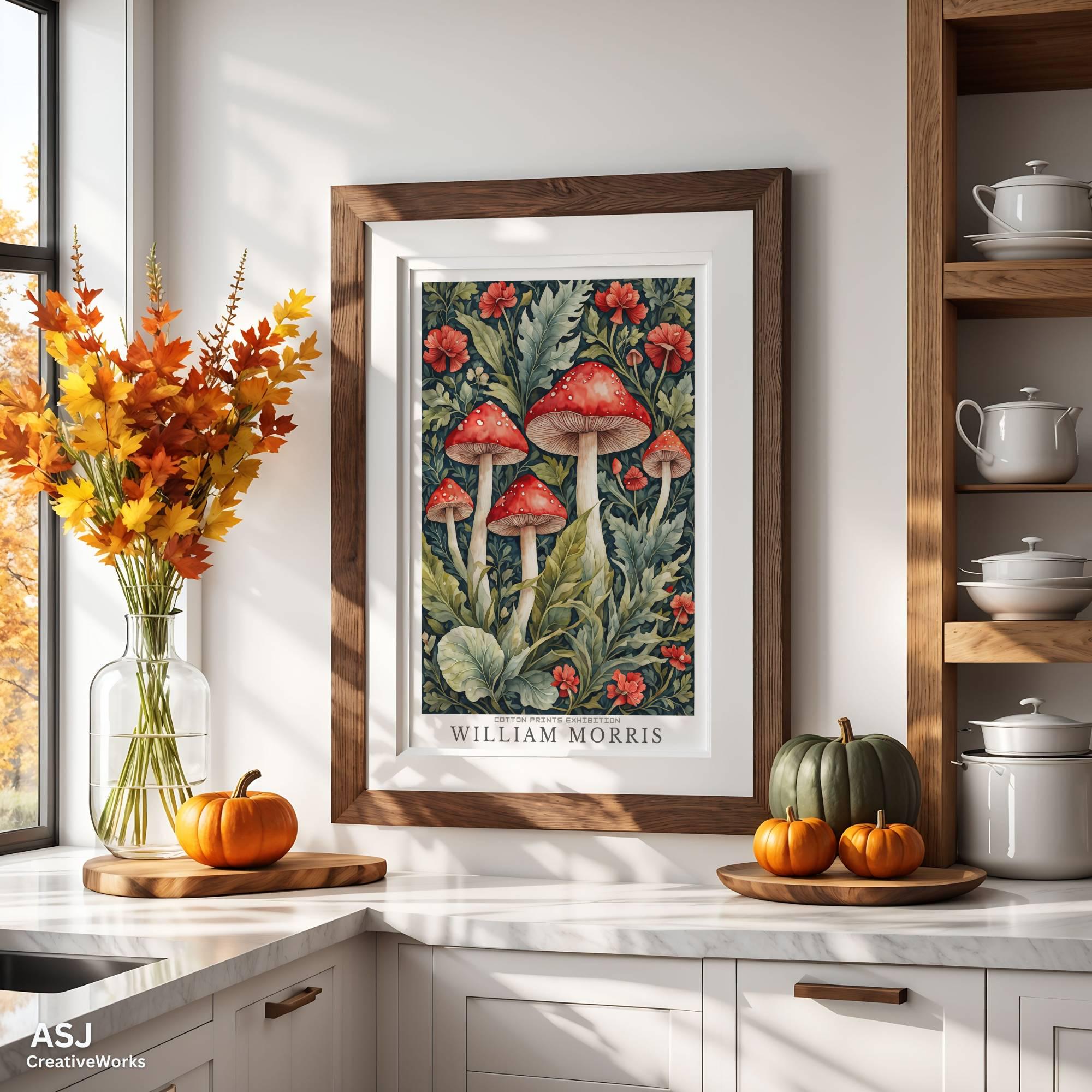 William Morris Mushroom Print, Vintage Botanical Wall Art, Arts ...