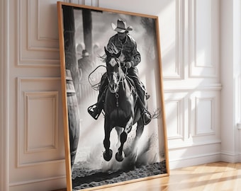 ジョン・ウェインが馬に乗ったカウボーイのサイン入り西部劇映画