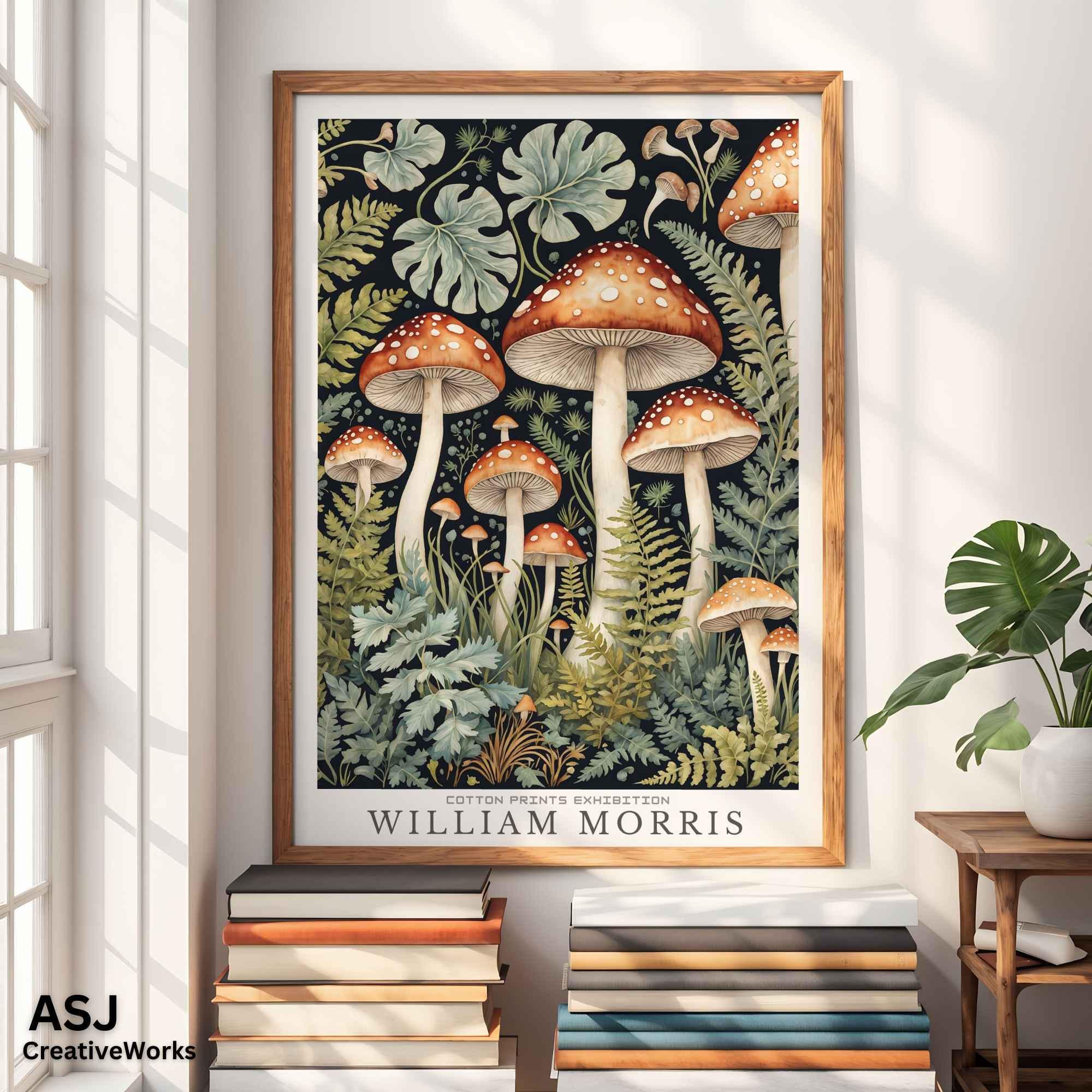 William Morris Mushroom Poster, Vintage Botanical Wall Art Print, Arts ...