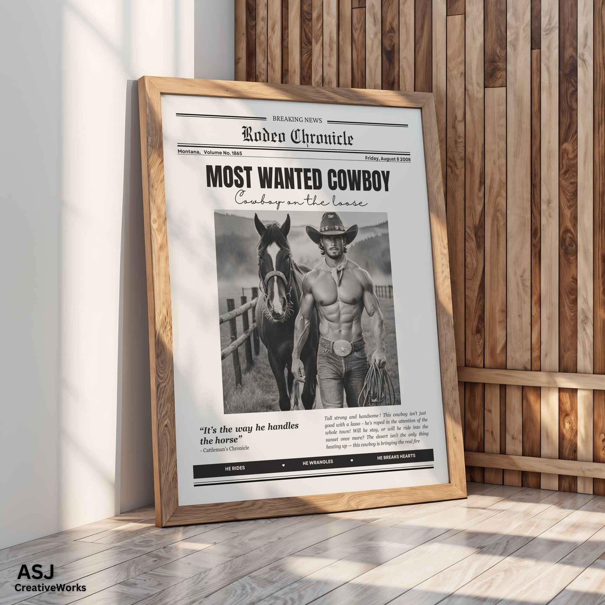 Vintage Wanted Cowboy Poster