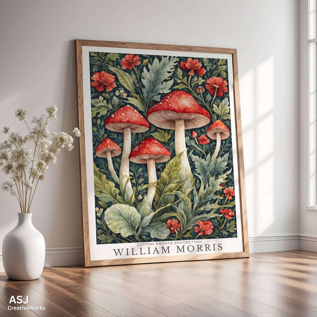 William Morris Mushroom Print, Vintage Botanical Wall Art, Arts ...