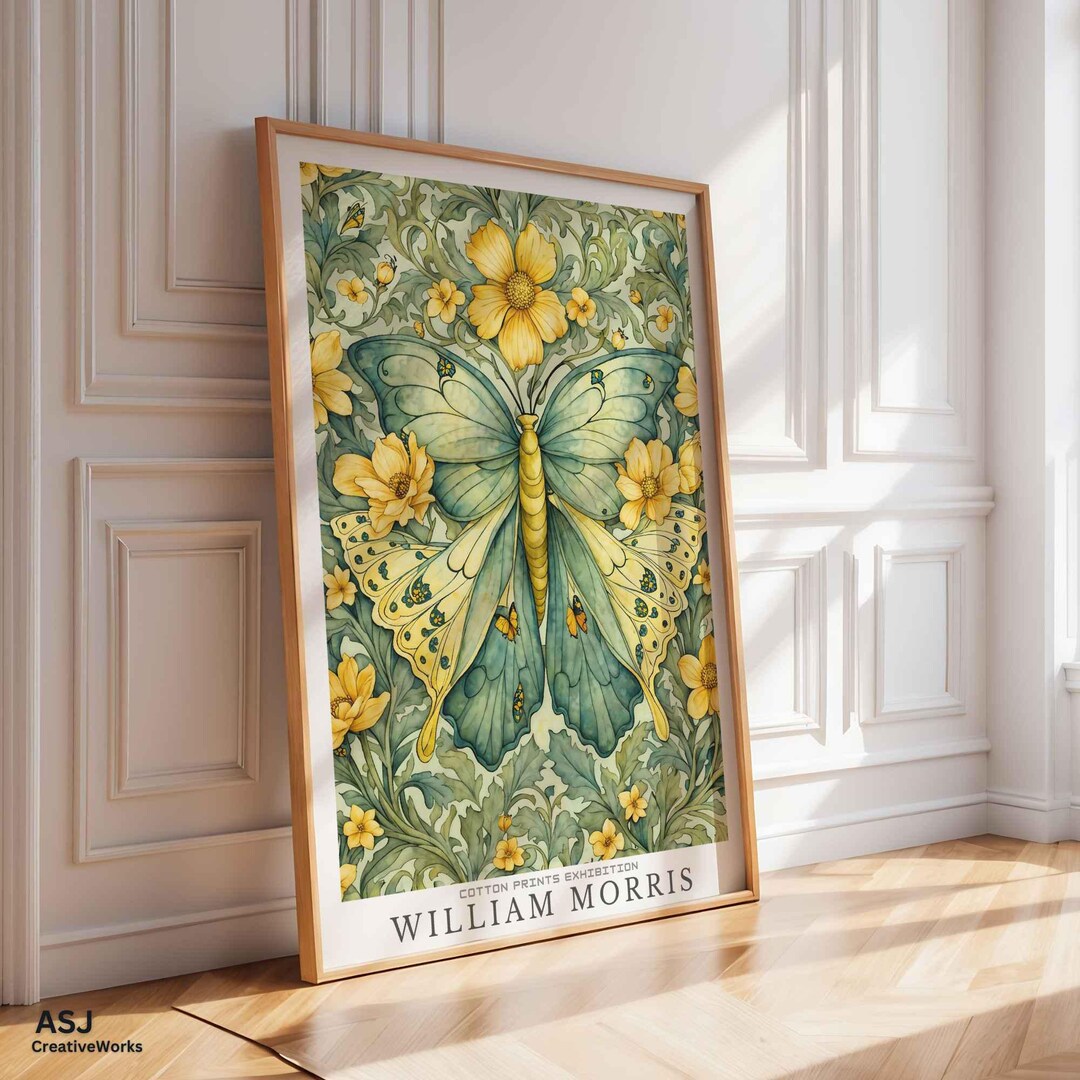William Morris Butterfly Print, Custom Option, Vintage Botanical Art ...