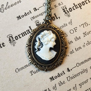 Cameo Lady Necklace- Pick a Color