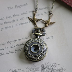 Zodiac Watch Necklace in Antique Brass Finish - Choose Ship, Clock Face, Zodiac or Time Lord