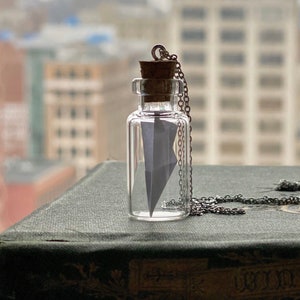 Paper Airplane in a Bottle Necklace