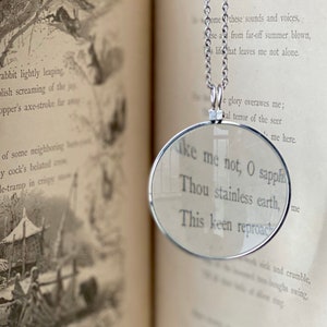 Silver Magnifying Glass Necklace Pendant Monocle