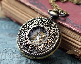 Head Gardener Mechanical Pocket Watch -on Pocket Chain or Necklace