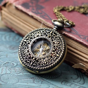 Head Gardener Mechanical Pocket Watch -on Pocket Chain or Necklace