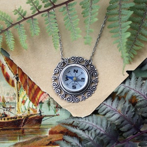 Silver Filigree Compass Necklace