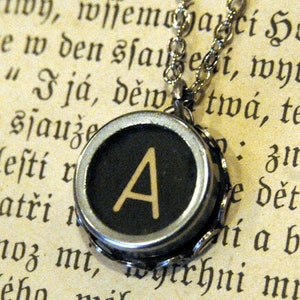 Vintage typewriter key necklace.