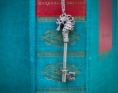 Key Sea Horse Necklace in brass or silver
