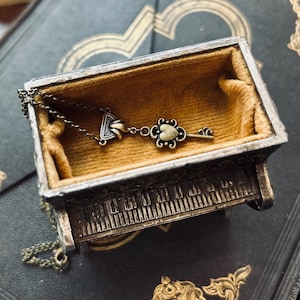 Key To My Heart Necklace in Antiqued Silver or Brass