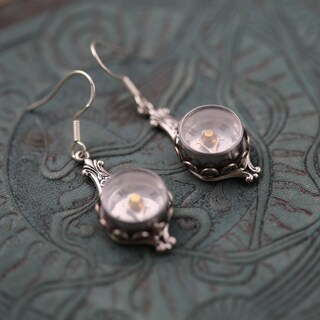 Orecchini Pendenti A Bussola In Argento Sterling 925 - Gioiello Simbolico Regalo Per Donne, Con Scatola