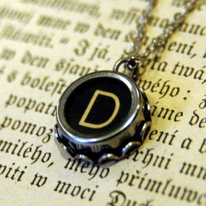 Vintage Typewriter Key Necklace- Pick a Letter or Number