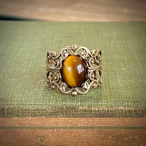 Tigers Eye Filigree Ring