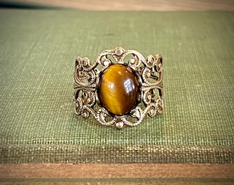 Tigers Eye Filigree Ring