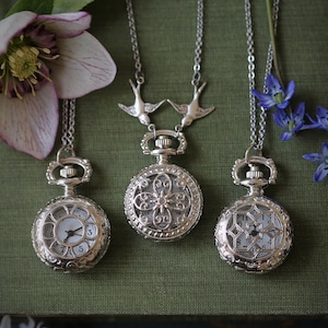Silver Lattice Battery Operated Watch Necklace Choose From Three Options