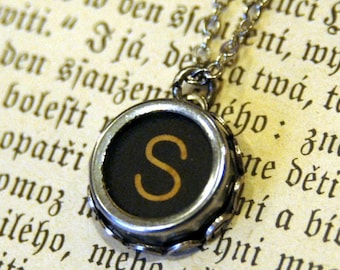 Repurposed Vintage Typewriter Key Necklace Personalized - Pick any Key Letter or Symbol