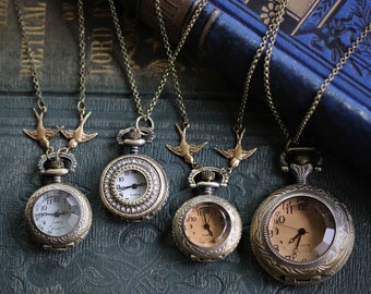 Glass Prism Pocket Watch Necklace: Four styles