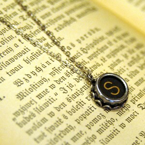 Vintage typewriter key necklace.