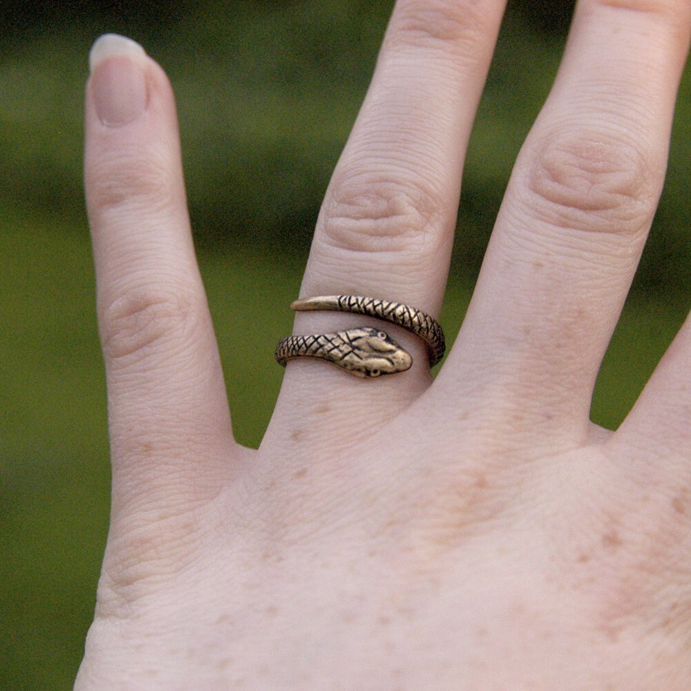 Coiled Snake Ring Etsy