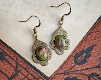 Unakite Stone Jewelry Collection on a Vintage Garden Style Base