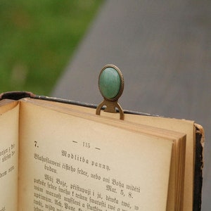 Stone Bookmarks - Pick a Semi-Precious Stone Aventurine Onyx Tigereye Sodalite Howlite Unakite Agate