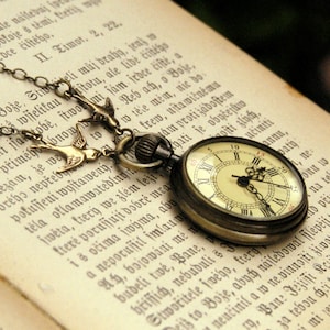 Victorian Time Piece Necklace - Choose from Four Styles: Owl, London Round, Two Time Zones or Pendula with Tassel