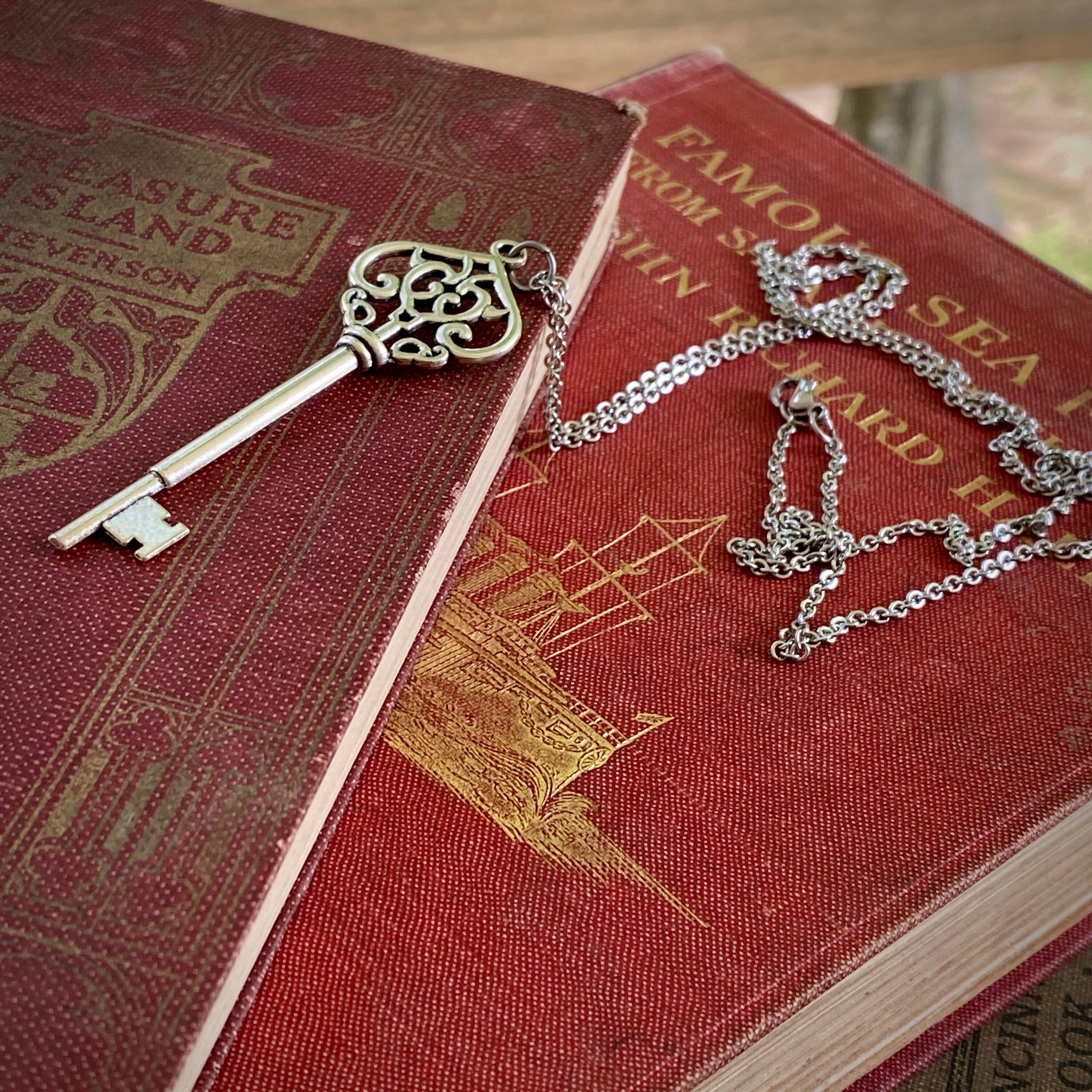 Bronze or Silver Skeleton Key Necklace Etsy