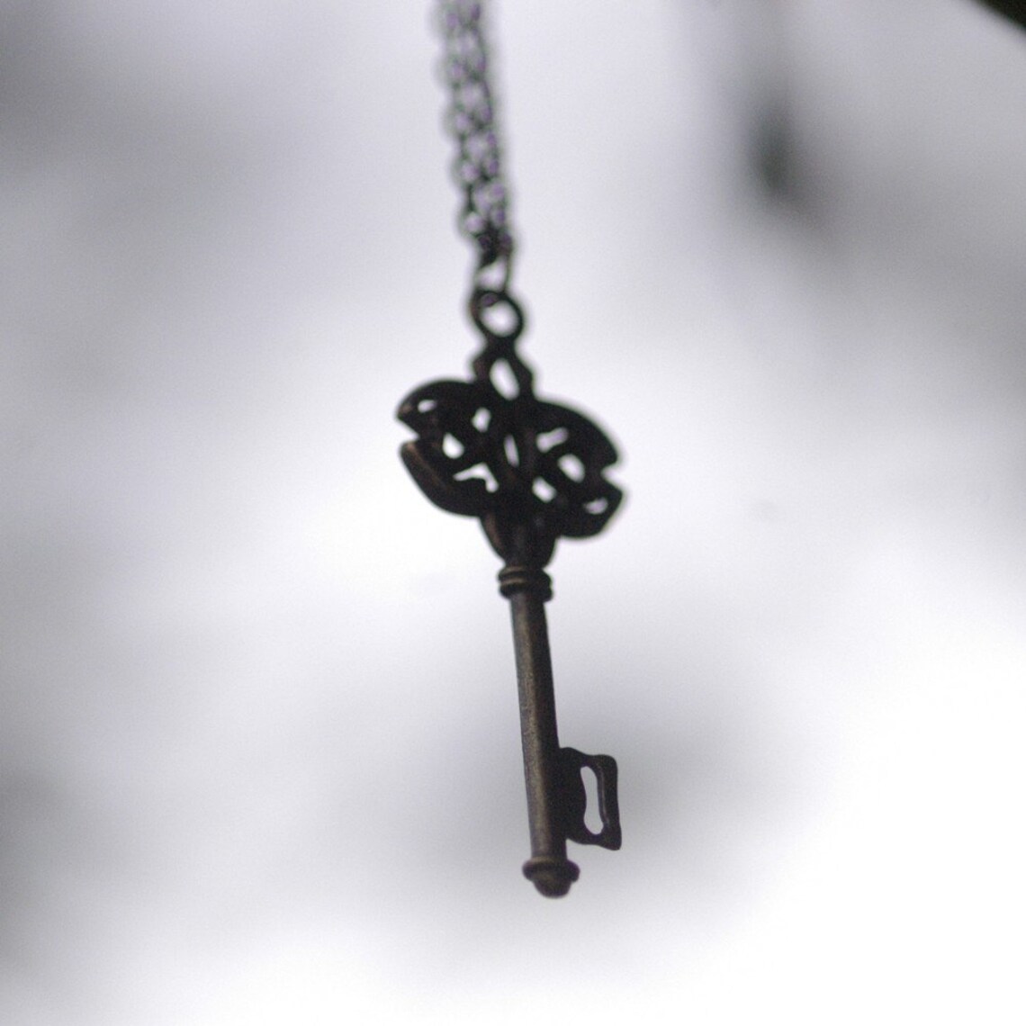 Bronze Key Necklace Etsy