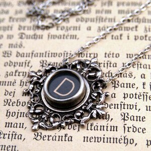 Filigree Typewriter Key Necklace- Pick a Key main image 0