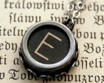 Vintage Typewriter Key Necklace- E