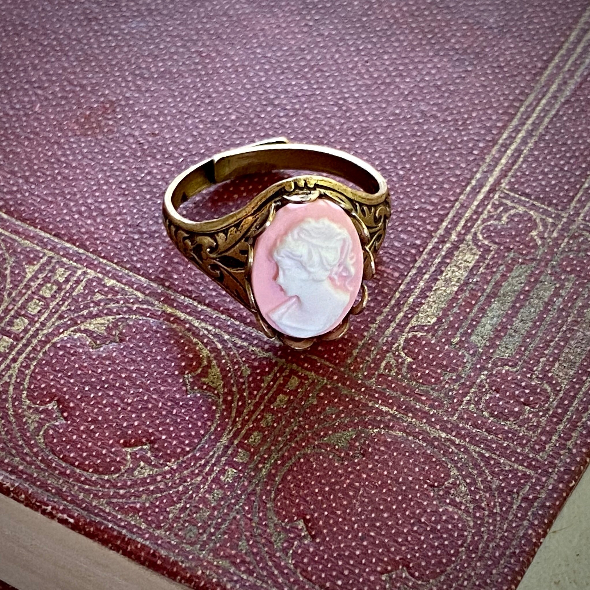 Pink cameo deals ring
