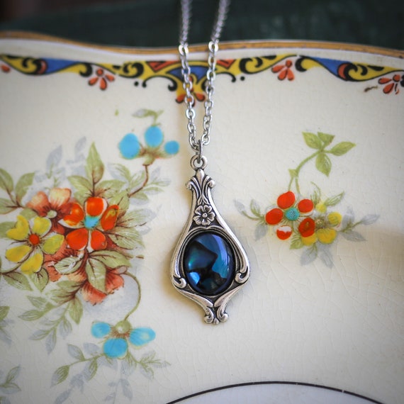 Collana Con Ciondolo Unicorno In Conchiglia Paua/Abalone Naturale Iridescente, Placcato Rodio, Catena 45,7 Cm – Gioiello Artigianale Unico - 2