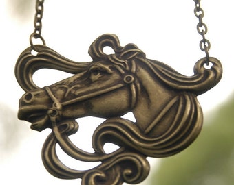 Art Nouveau Horse Necklace