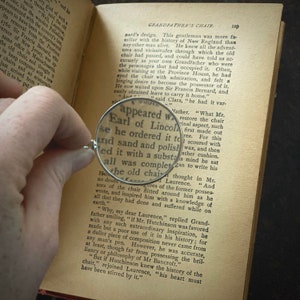 Silver Magnifying Glass Necklace Pendant Monocle image 2