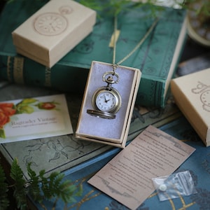 Crystal Ring Pocket Watch Necklace