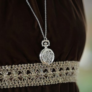 Silver Lattice Battery Operated Watch Necklace Choose From Three Options image 5