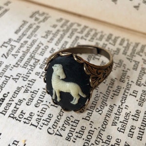 Vintage Zodiac Cameo Ring Aries image 5