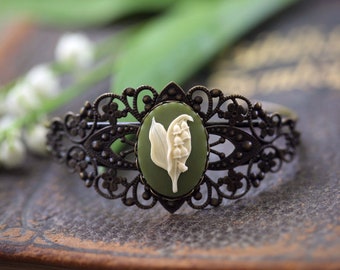 Lily of the Valley Cuff Bracelet in Vintage Style