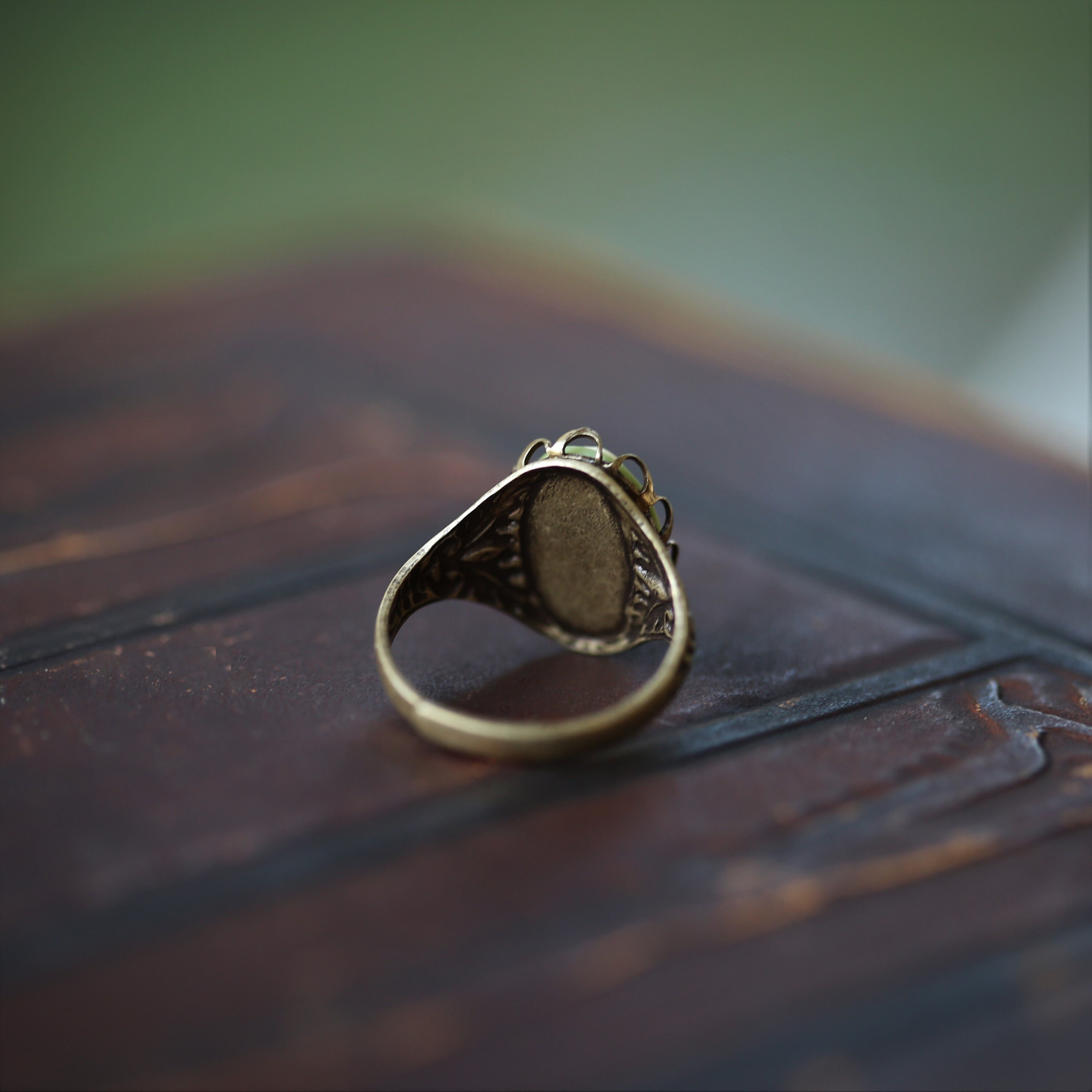 Blue Eye Ring in Antiqued Silver or Brass Vintage Style - Etsy