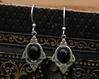 Art Deco Onyx Earrings