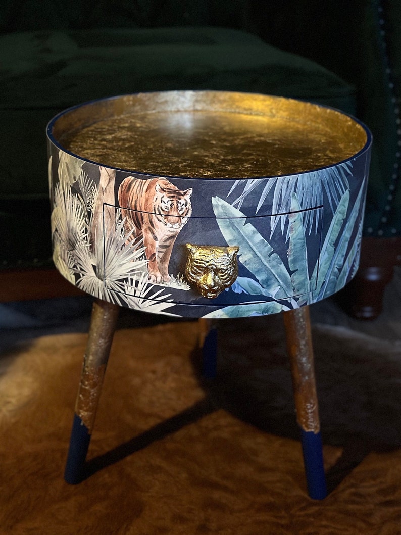 Tiger Table Example Tiger Table, Gold Leaf Table - Etsy