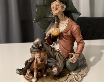 ヴィンテージ樹脂製陶器製ロッキングチェアに座るおじいさん / 大型