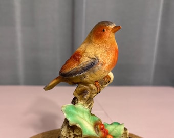 Figura de pájaro vintage, figura de pájaro de cerámica, figura decorativa, pájaro decorativo coleccionable, hecho en Italia, figura de pájaro pintada a mano