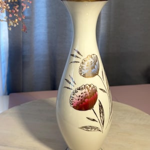 Vintage  bavaria vase, Mitterteich Bavaria, Vintage Mitterteich Bavaria Ivory Gold Vase – Elegant Porcelain Floral Design, fine porcelain