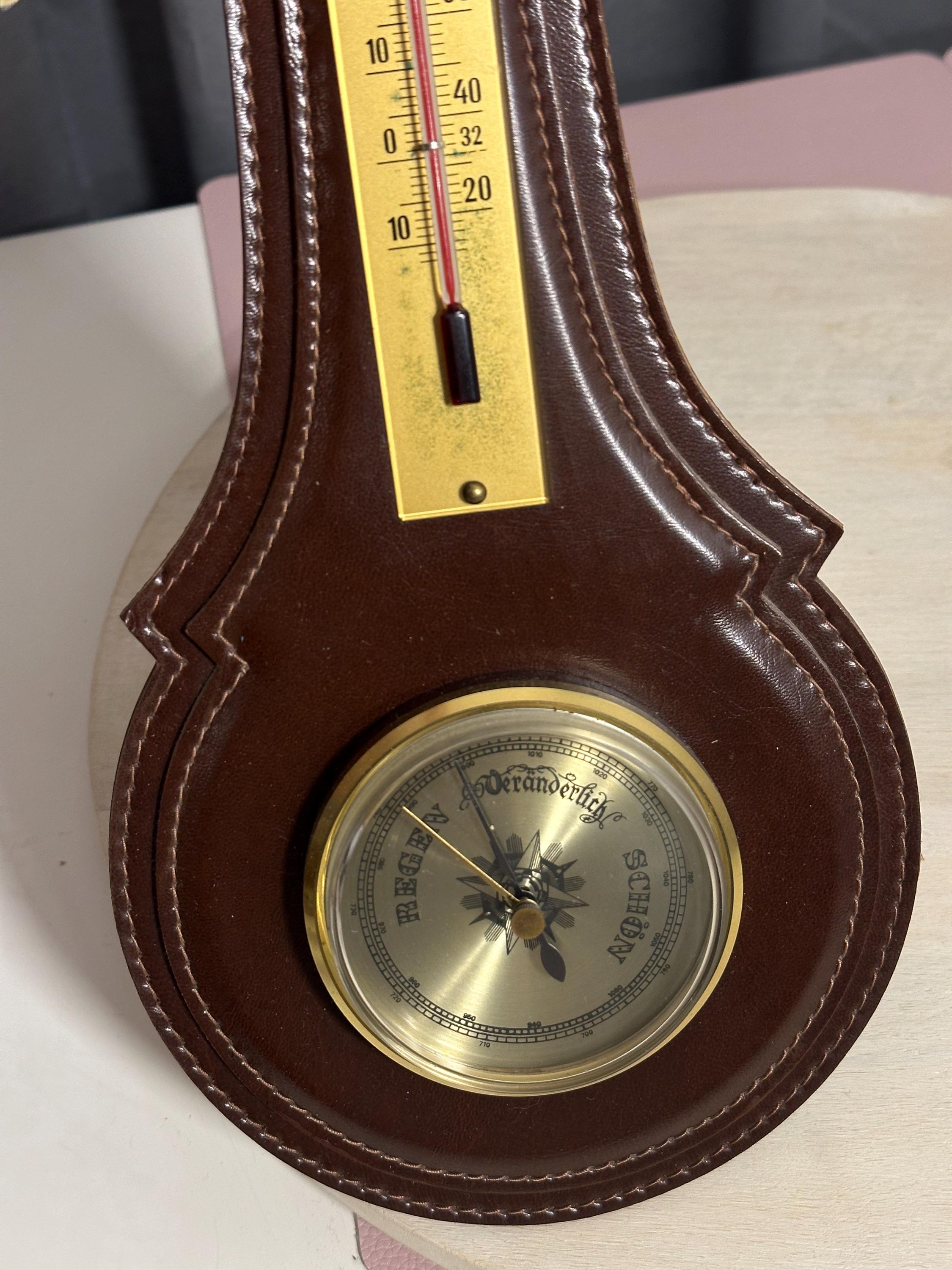 Barometer-Wanduhr Vintage - Metall Gold, Wettervorhersage Ohne Batterie, 108/130 Mm