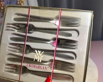 Cromargan WMF, Vintage WMF Cromargan Set mit 6 Gabeln - Premium-Besteck aus Edelstahl