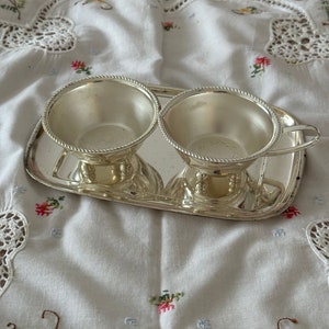 Vintage cream service, milk jug and sugar bowl with tray, vintage creamer, sugar bowl