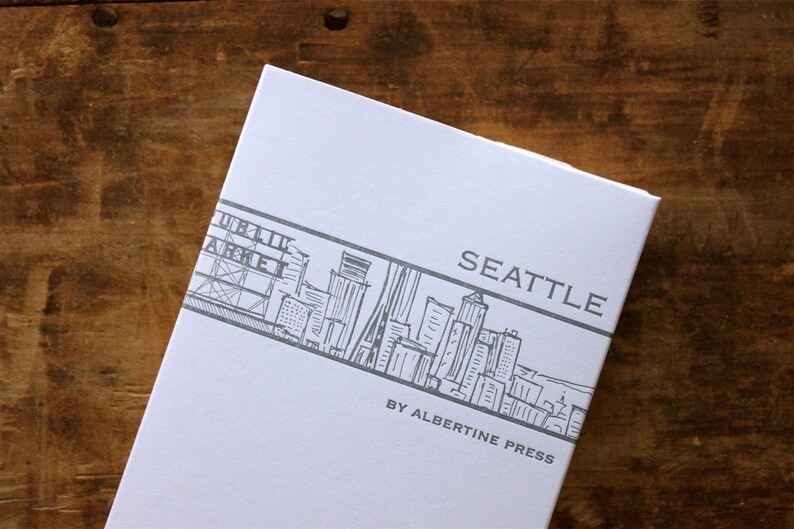 Seattle Eight Letterpress Note Cards Etsy